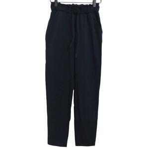 Lululemon Womens Sz 2 Navy Blue Pants Straight Cut Elastic Waist Pant Stretchy